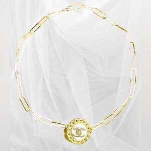 Chain Link Choker with Iconic Medallion